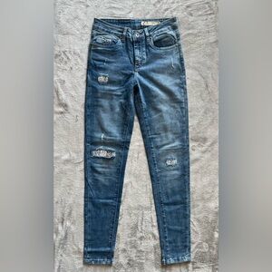 Women’s Skinny Jeans Size 28 S Mid Rise Distressed Denim